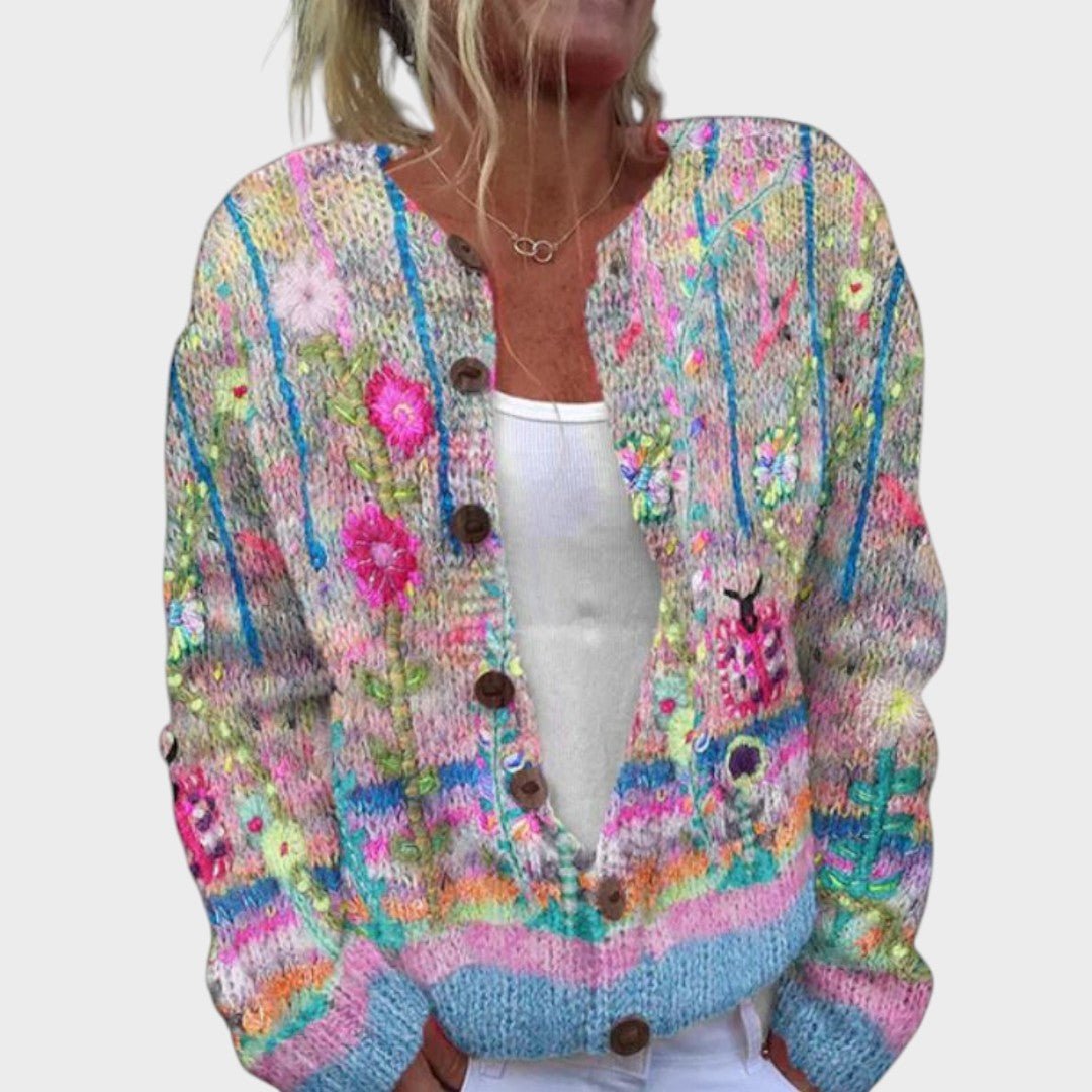 Teresa - Cardigan Floral de Outono - Ines Braga