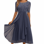 Valentina | Vestido Renda, Manga 3/4 - Ines Braga