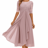 Valentina | Vestido Renda, Manga 3/4 - Ines Braga