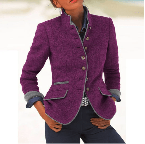 Valeria | Cardigan Elegante Com Gola Alta - Ines Braga