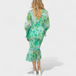 Valeria - Vestido Midi em Chiffon Floral - Ines Braga