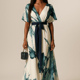 Vanessa™ | Vestido Longo com Estampa Aquarela - Ines Braga