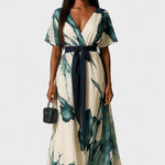 Vanessa™ | Vestido Longo com Estampa Aquarela - Ines Braga
