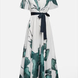 Vanessa™ | Vestido Longo com Estampa Aquarela - Ines Braga