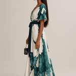 Vanessa™ | Vestido Longo com Estampa Aquarela - Ines Braga