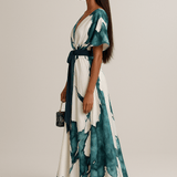 Vanessa™ | Vestido Longo com Estampa Aquarela - Ines Braga