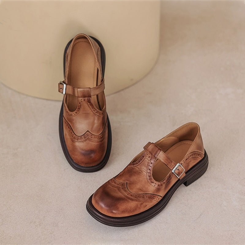 VELA™ – Sapatos Mary Janes Premium em Couro - Ines Braga