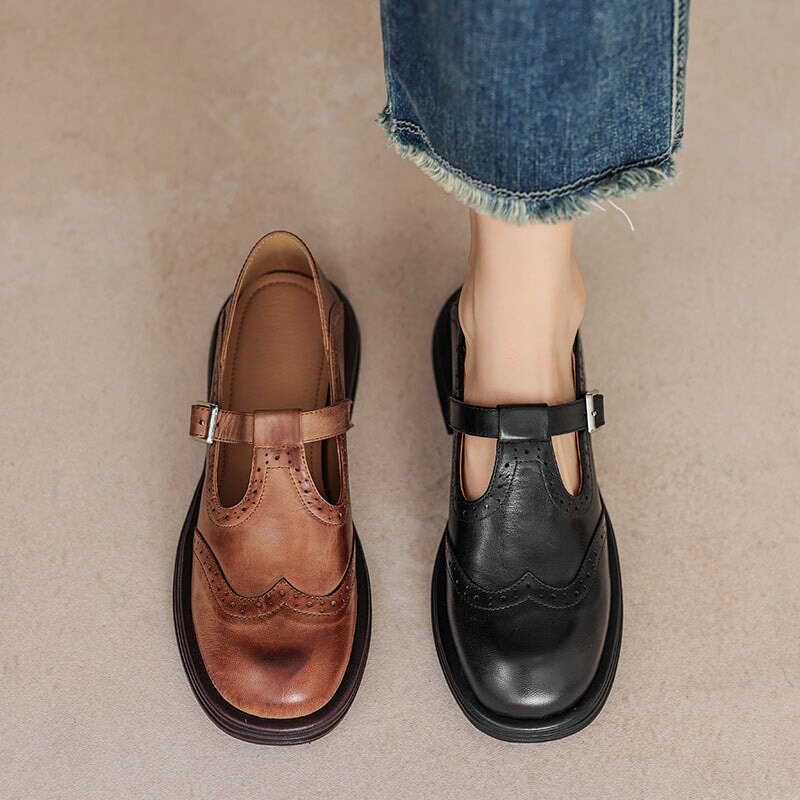 VELA™ – Sapatos Mary Janes Premium em Couro - Ines Braga