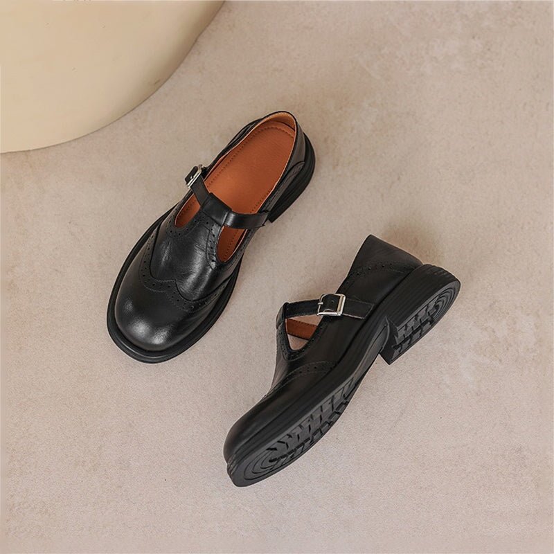 VELA™ – Sapatos Mary Janes Premium em Couro - Ines Braga