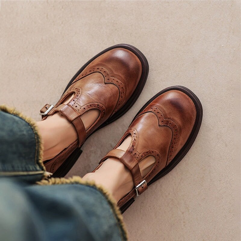 VELA™ – Sapatos Mary Janes Premium em Couro - Ines Braga
