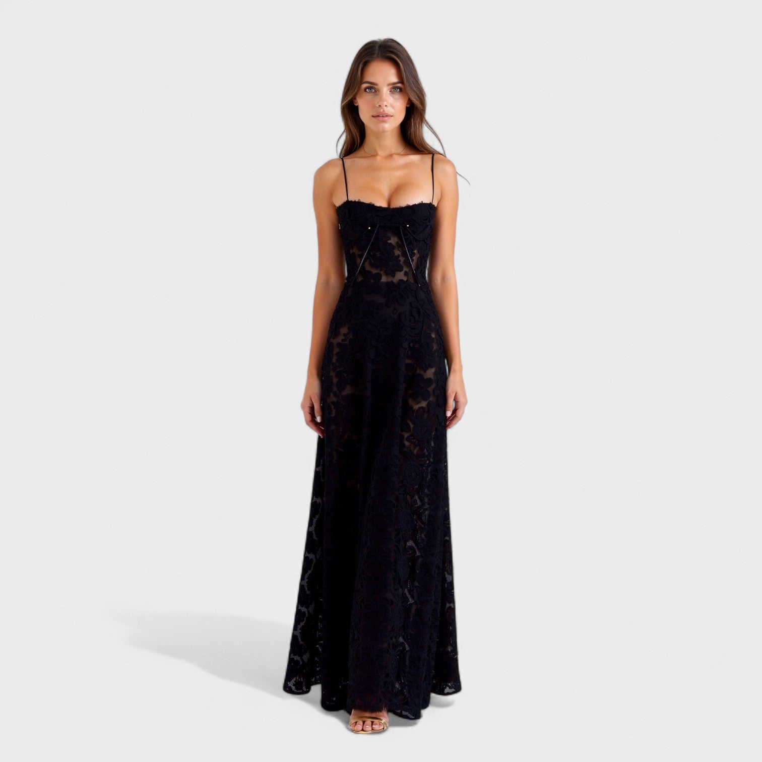 Verona - Vestido maxi em renda floral - Ines Braga