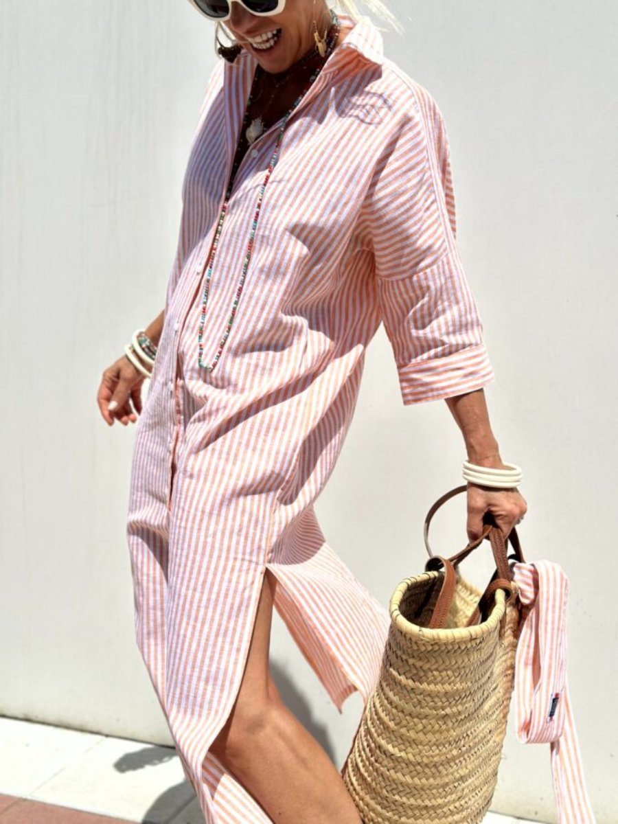 Veronica™ – Camisa Clássica Listrada - Ines Braga