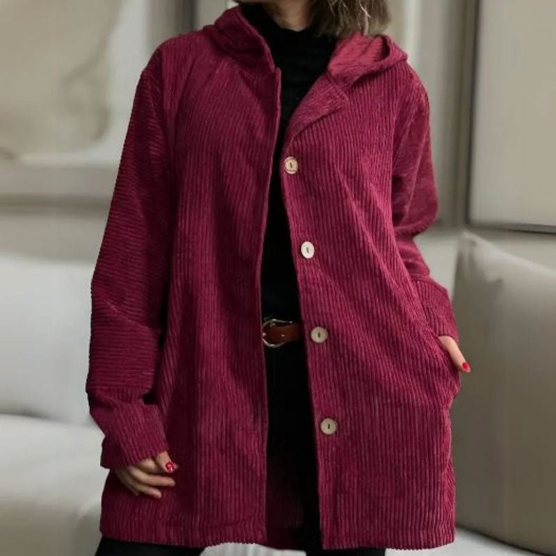 🍂 Veste à capuche en velours décontractée pour l'automne - Ines Braga
