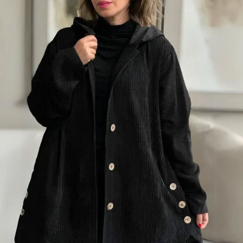 🍂 Veste à capuche en velours décontractée pour l'automne - Ines Braga
