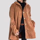 🍂 Veste à capuche en velours décontractée pour l'automne - Ines Braga