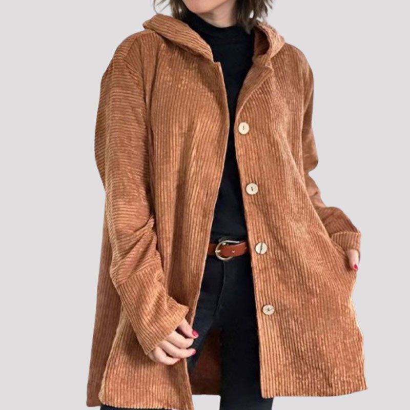 🍂 Veste à capuche en velours décontractée pour l'automne - Ines Braga