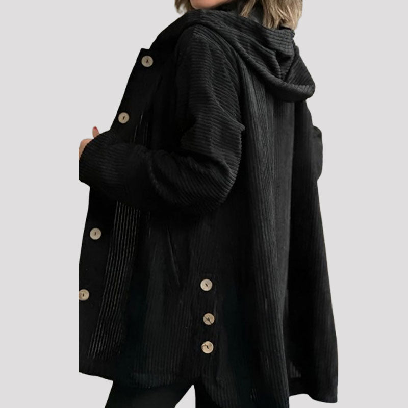 🍂 Veste à capuche en velours décontractée pour l'automne - Ines Braga