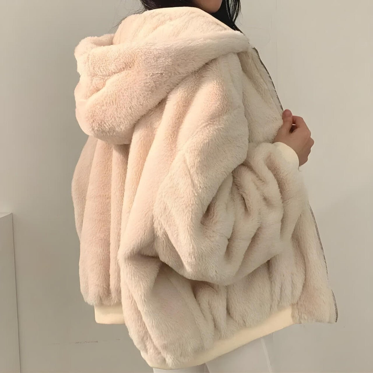 Veste à capuche réversible en laine teddy - Ines Braga