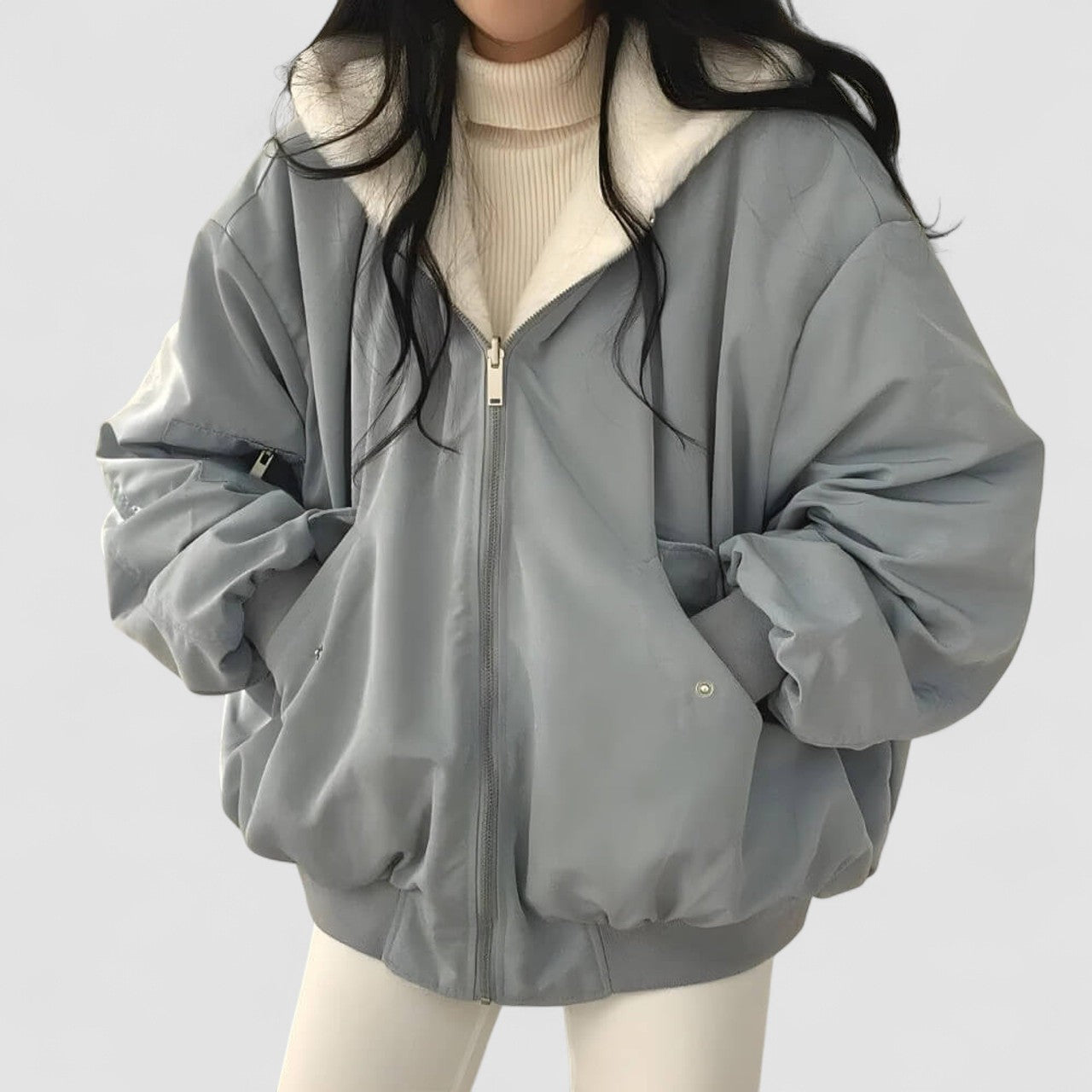 Veste à capuche réversible en laine teddy - Ines Braga