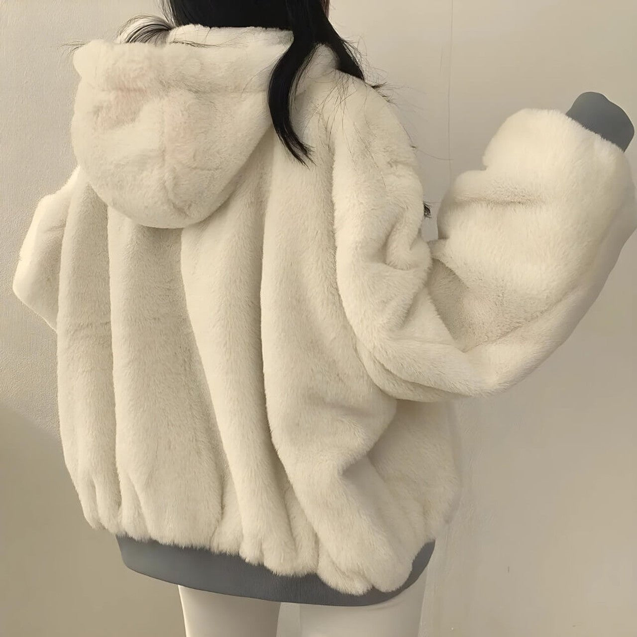 Veste à capuche réversible en laine teddy - Ines Braga