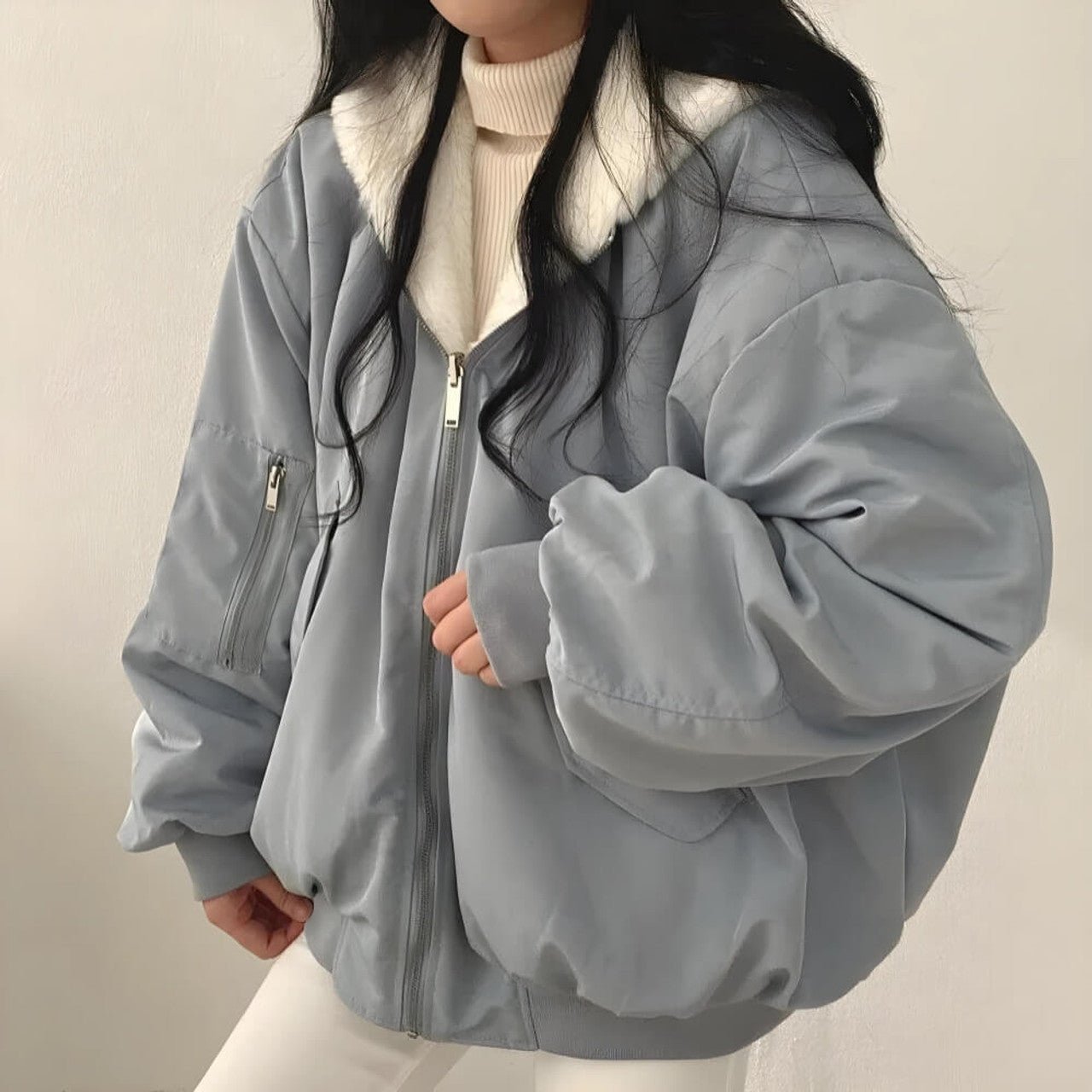 Veste à capuche réversible en laine teddy - Ines Braga