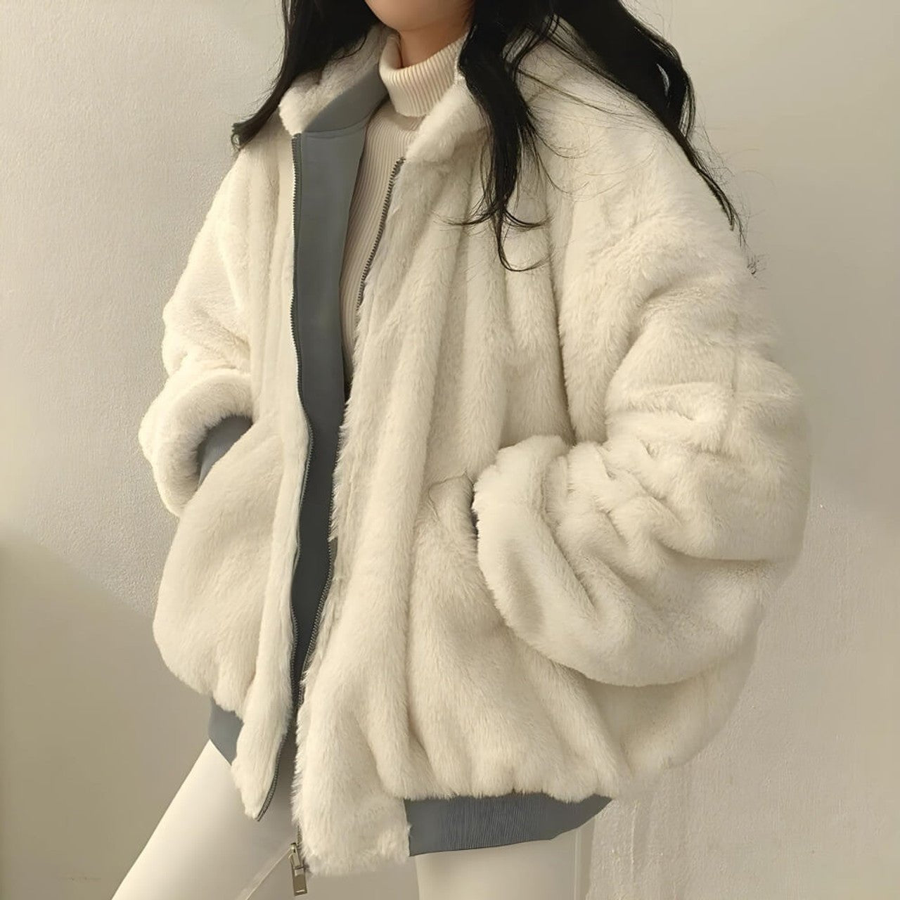 Veste à capuche réversible en laine teddy - Ines Braga