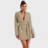 Vestido blazer com decote em V - Ines Braga