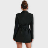 Vestido blazer com decote em V - Ines Braga