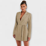 Vestido blazer com decote em V - Ines Braga