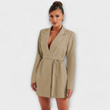 Vestido blazer com decote em V - Ines Braga