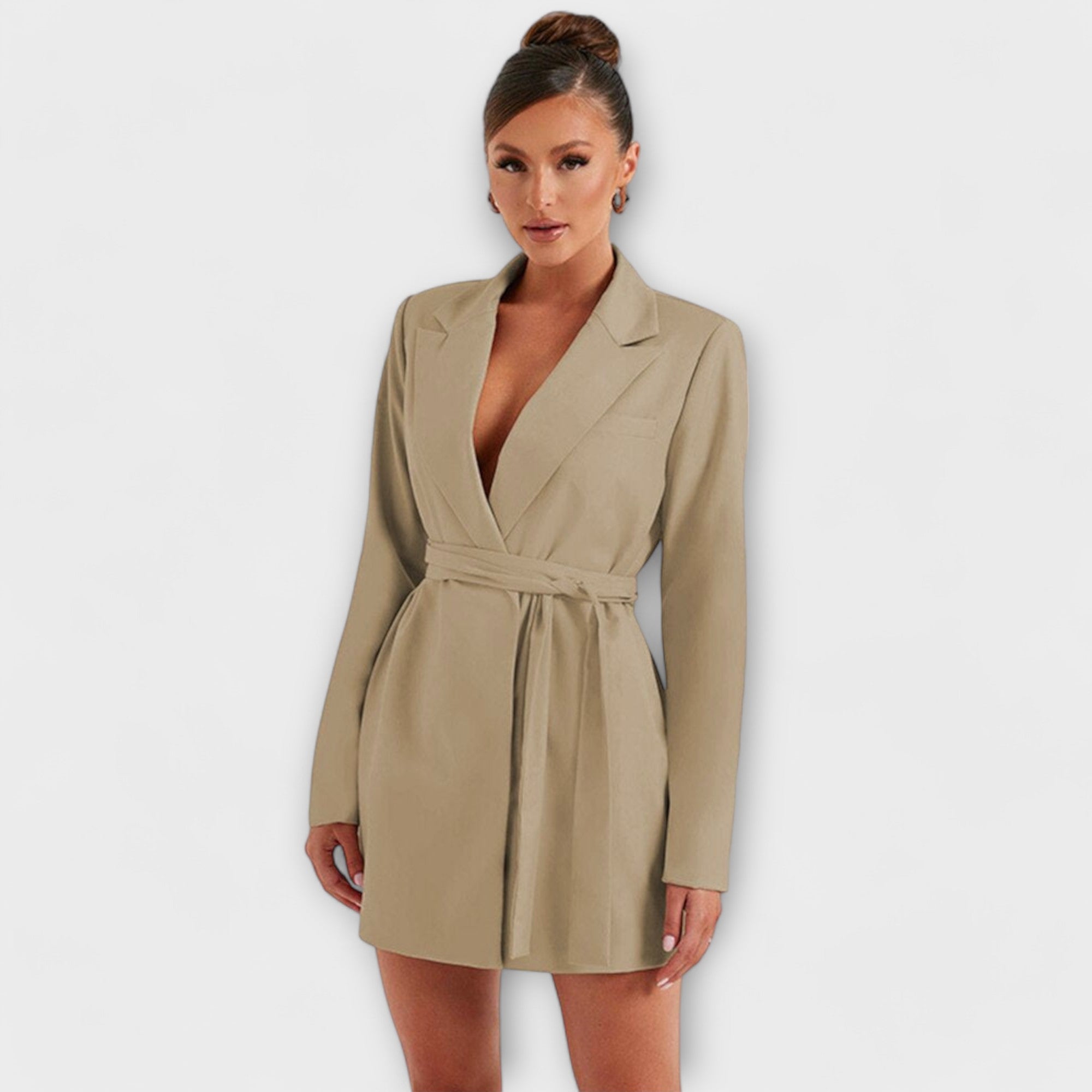 Vestido blazer com decote em V - Ines Braga