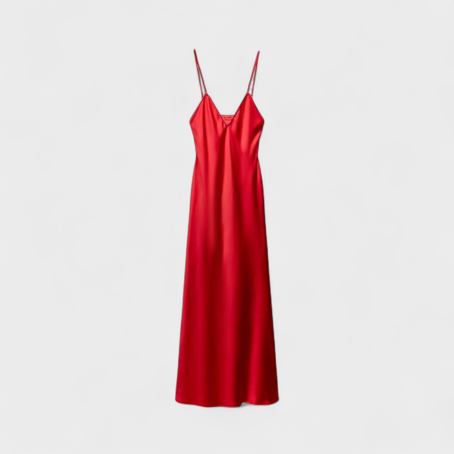 Vestido carmesim - Corte minimalista e elegante - Ines Braga