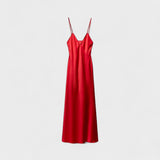 Vestido carmesim - Corte minimalista e elegante - Ines Braga