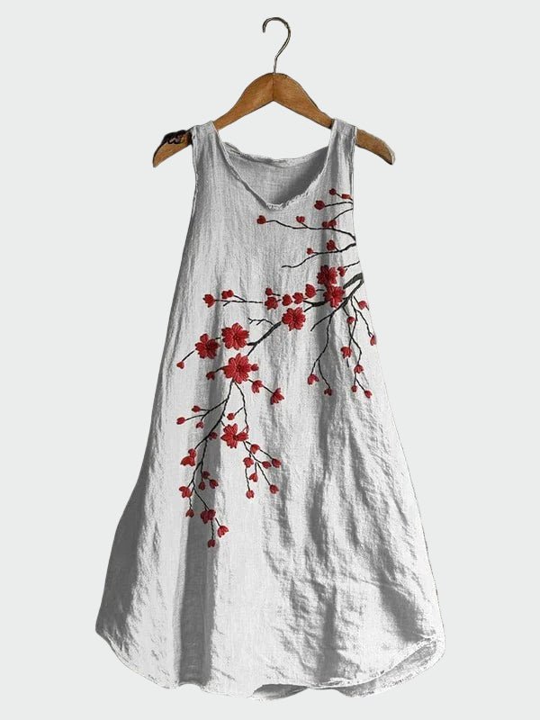 Vestido com Estampa de Cerejeiras em Flor - Ines Braga