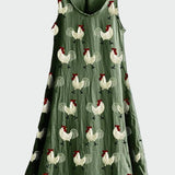 Vestido com Estampa de Galo - Ines Braga