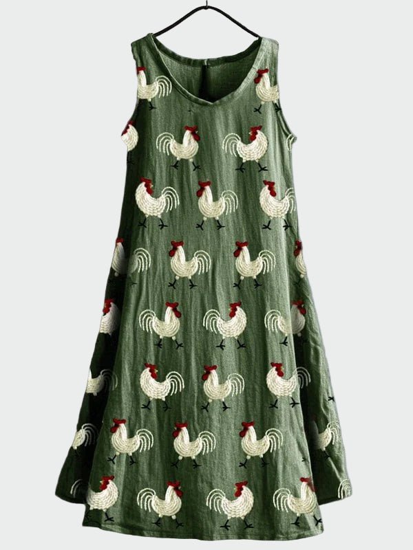 Vestido com Estampa de Galo - Ines Braga
