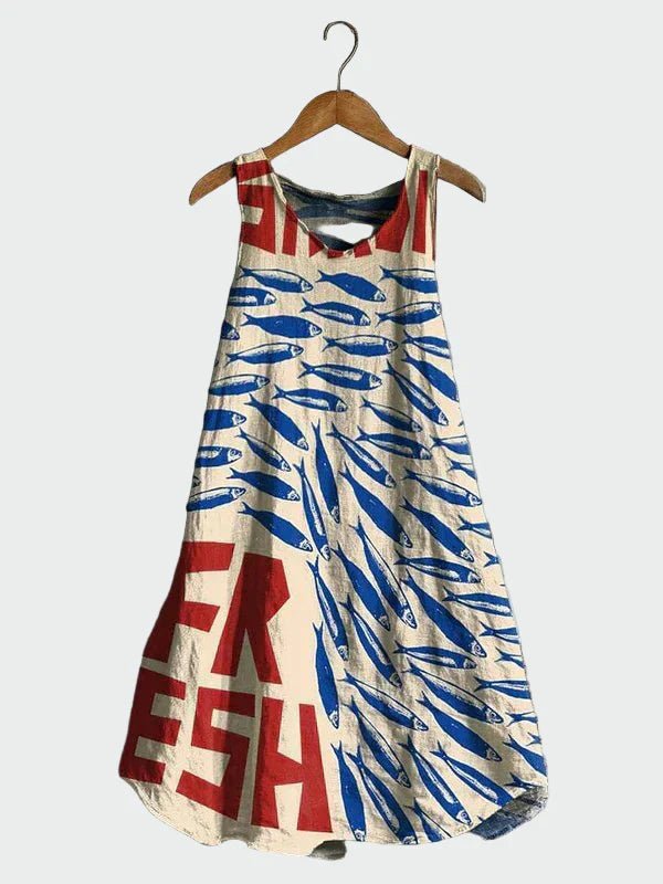 Vestido com Estampa de Sardinhas - Ines Braga