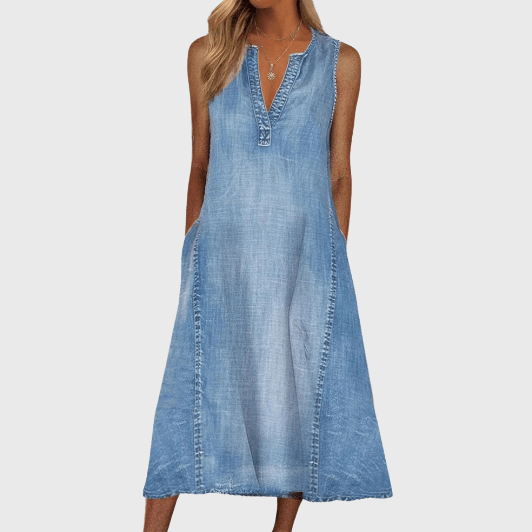 Vestido de ganga confortável - Ines Braga
