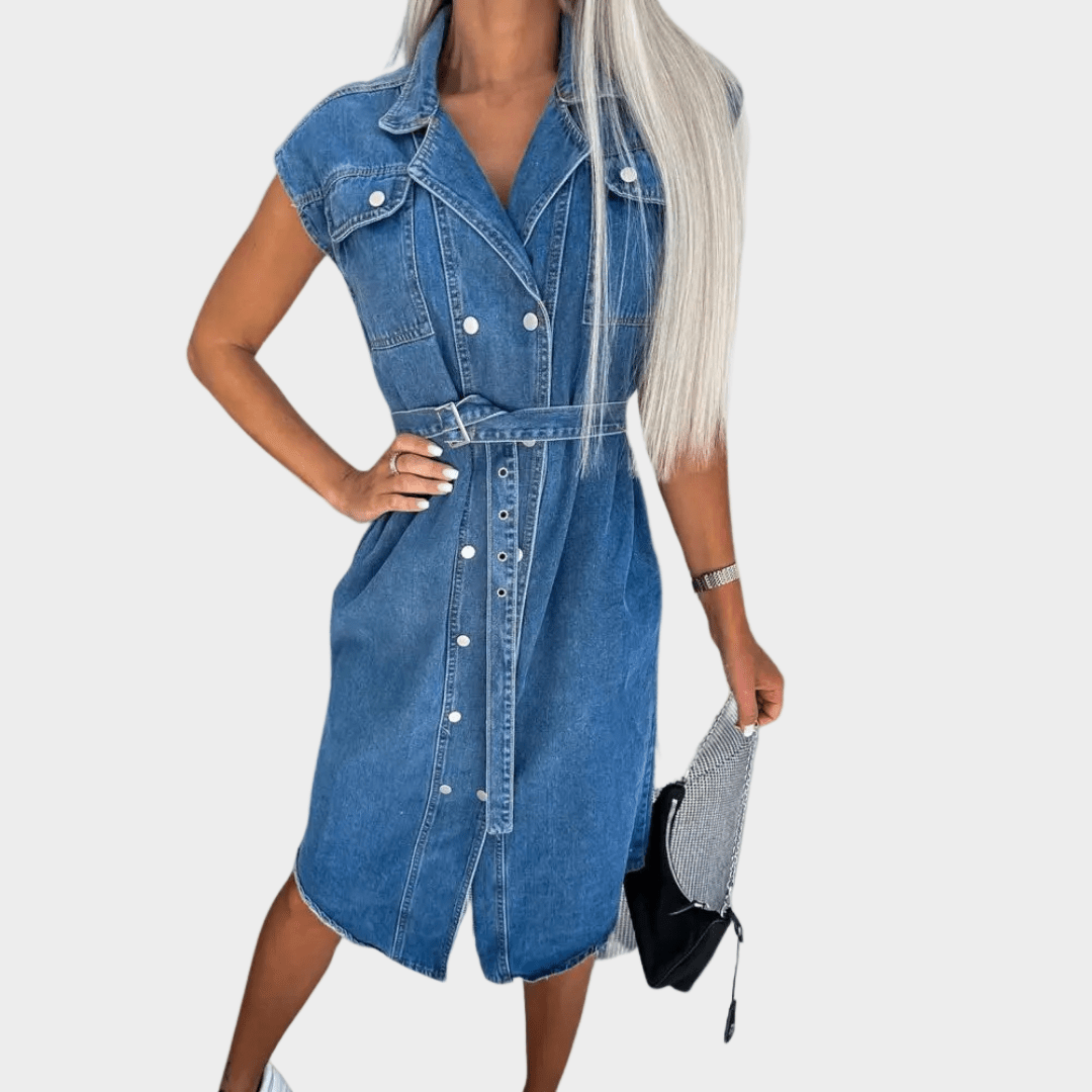 Vestido de ganga diário - Ines Braga