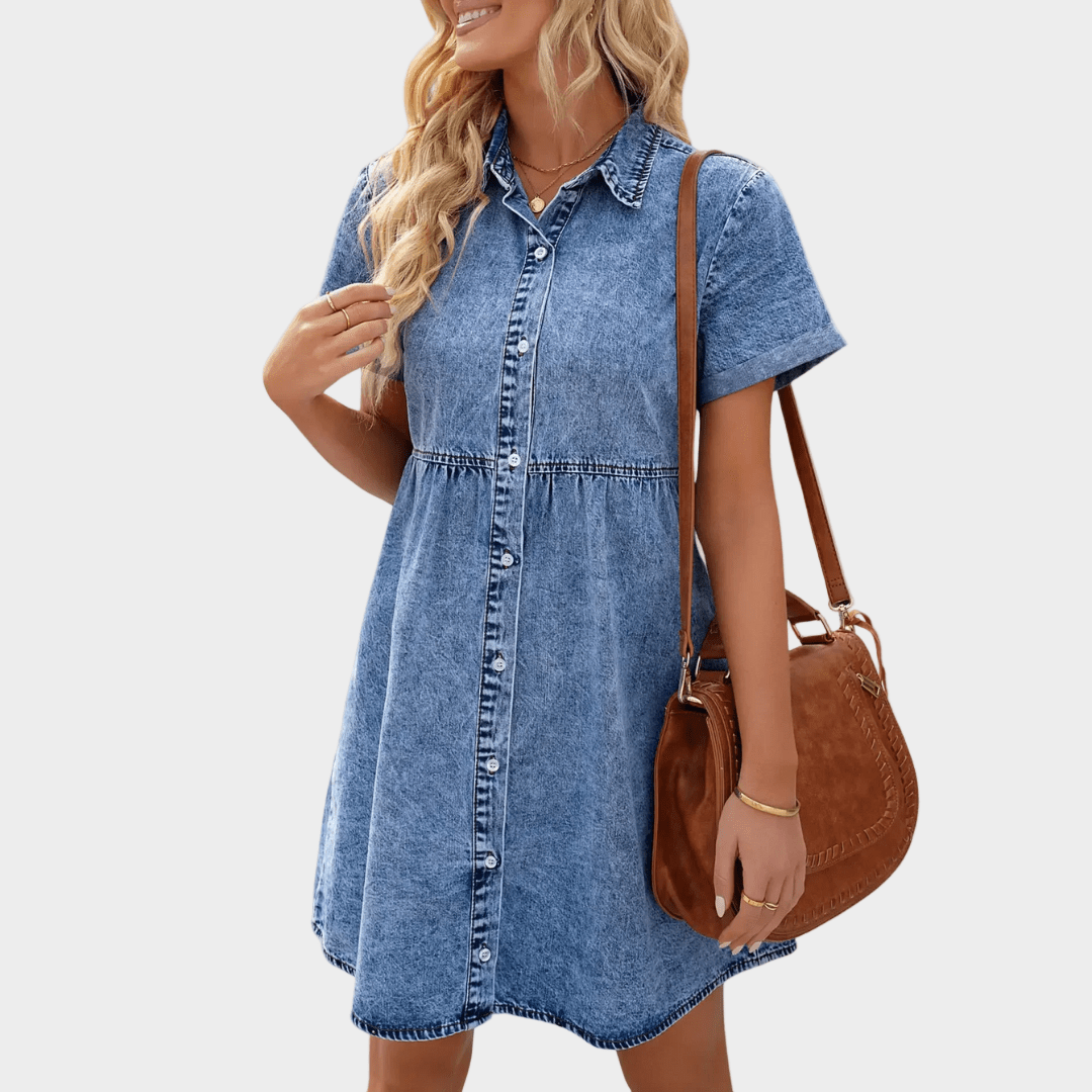 Vestido de Jeans Diário - Ines Braga