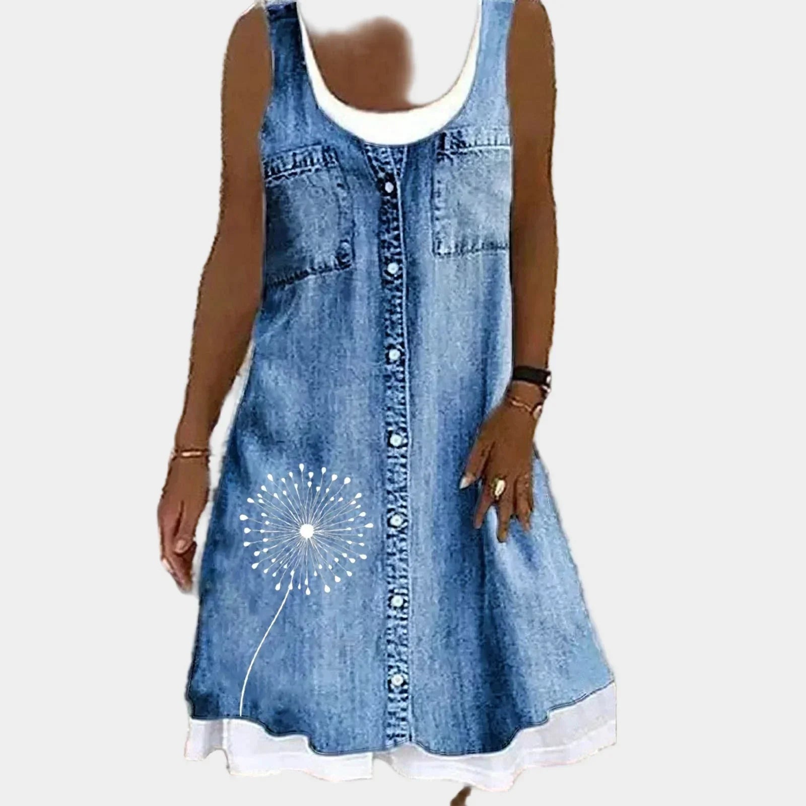 Vestido de Jeans Macio e Elegante - Ines Braga