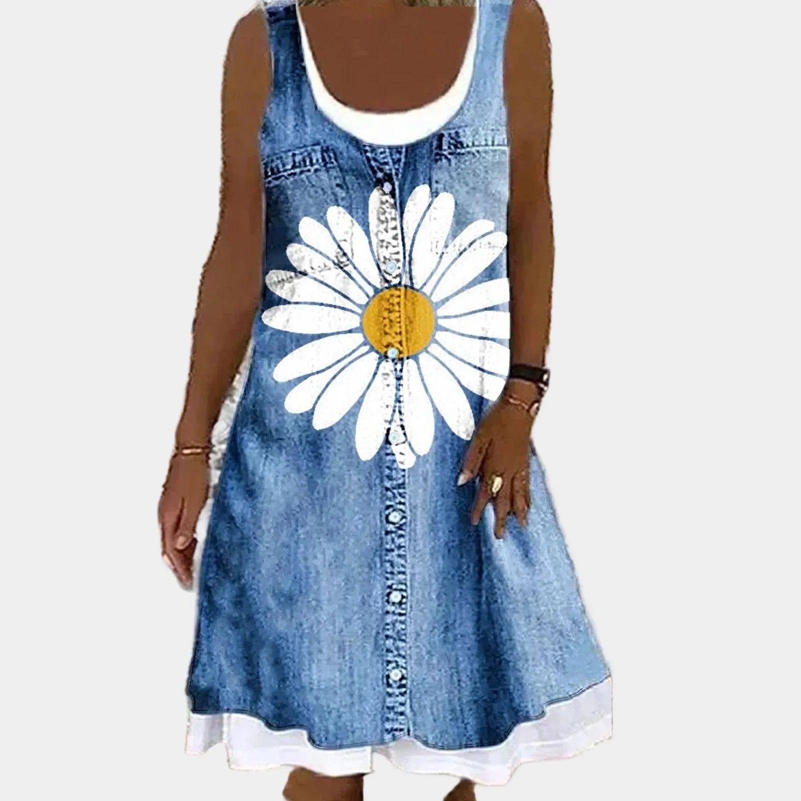 Vestido de Jeans Macio e Elegante - Ines Braga