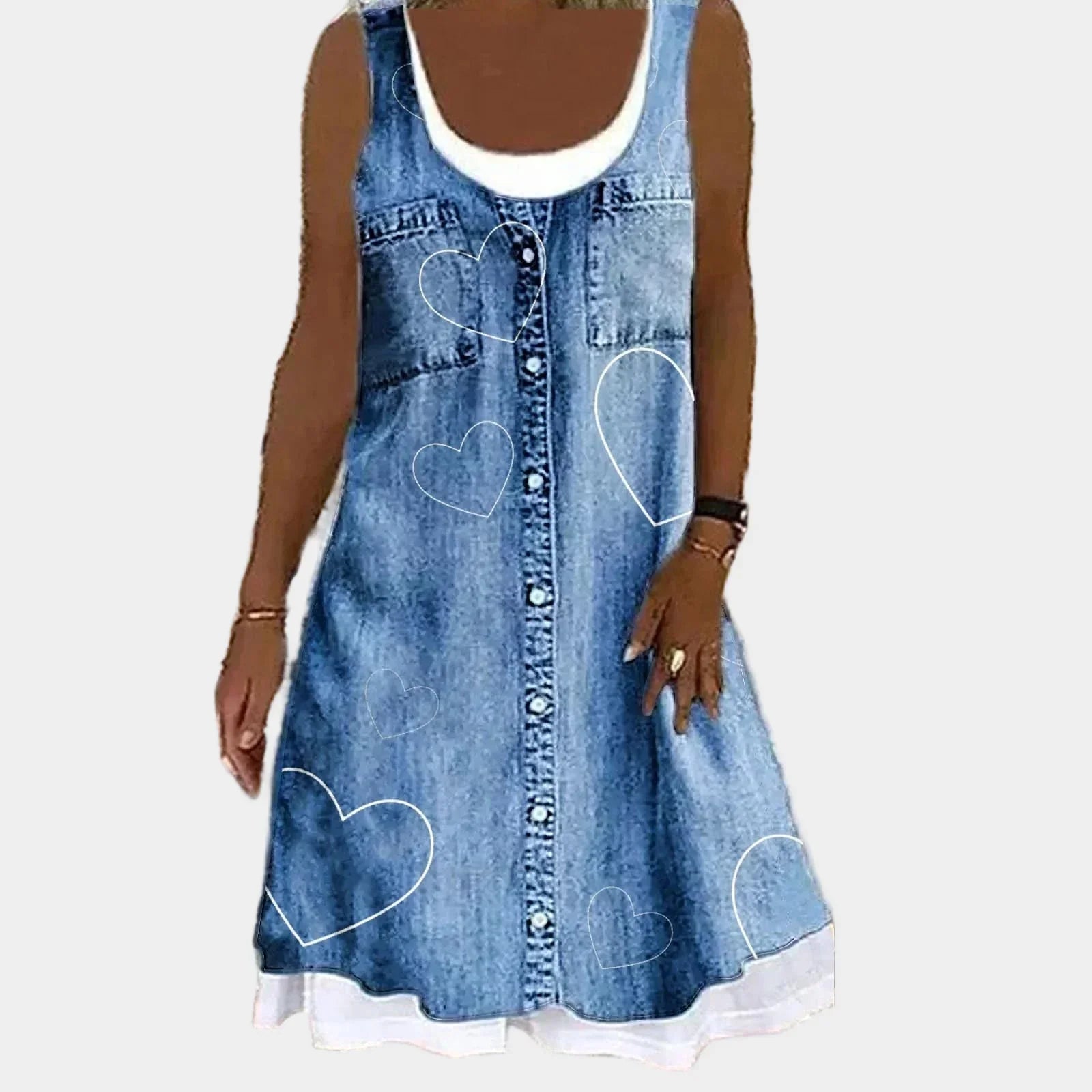 Vestido de Jeans Macio e Elegante - Ines Braga