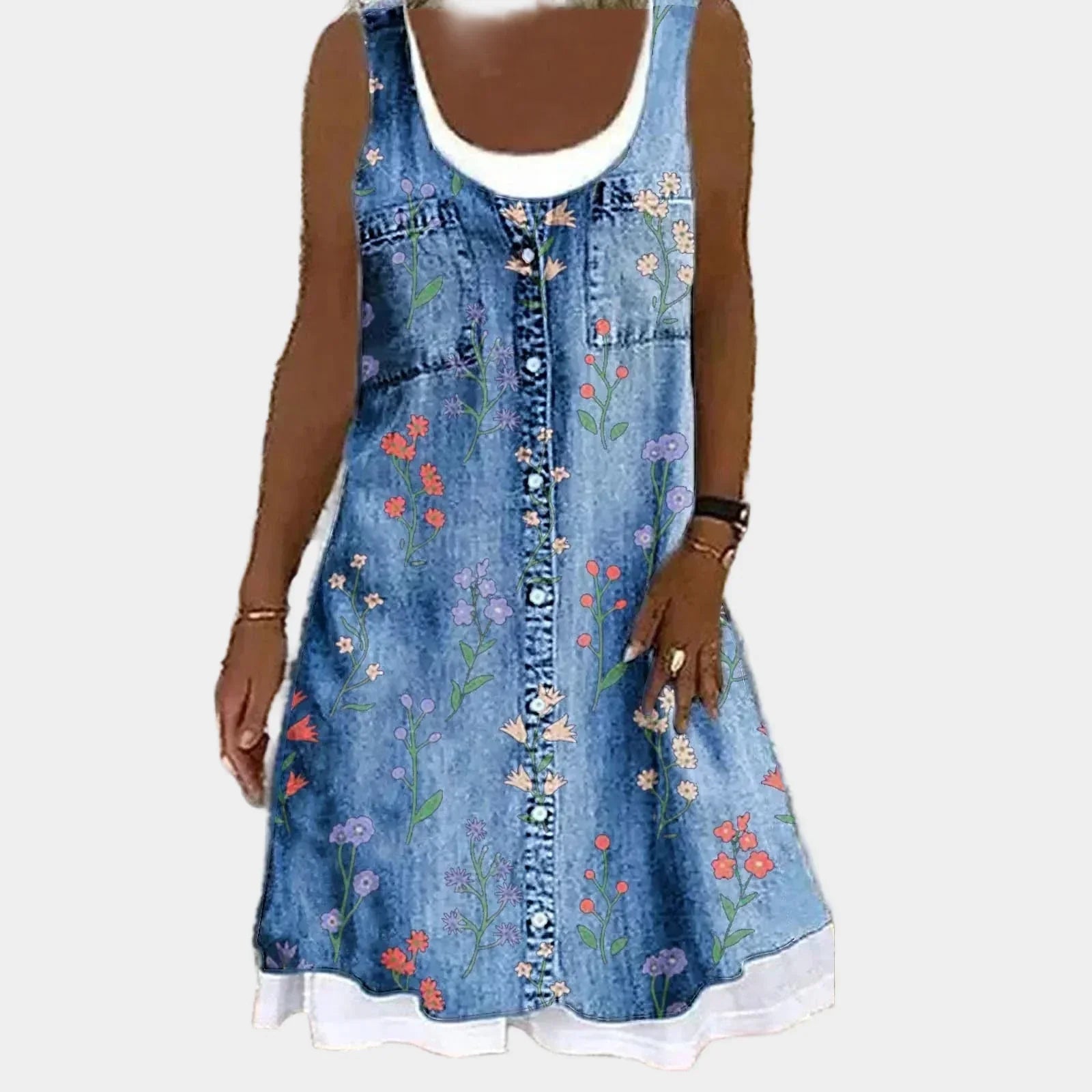 Vestido de Jeans Macio e Elegante - Ines Braga