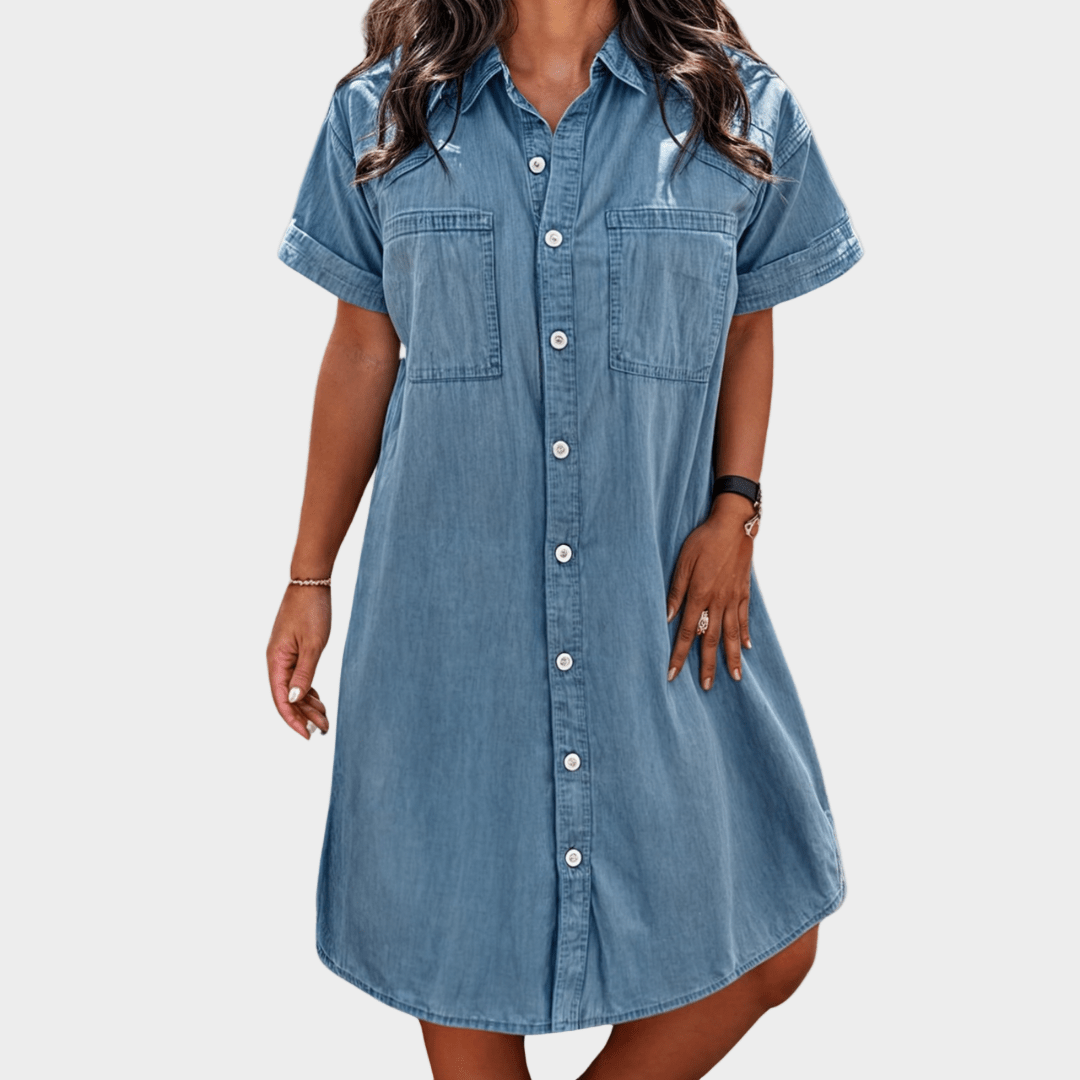 Vestido de jeans suave de verão - Ines Braga