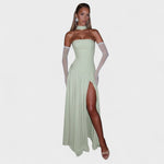 Vestido Maliyah - Corte assimétrico Hortelã - Ines Braga