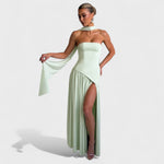 Vestido Maliyah - Corte assimétrico Hortelã - Ines Braga