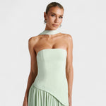 Vestido Maliyah - Corte assimétrico Hortelã - Ines Braga