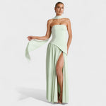 Vestido Maliyah - Corte assimétrico Hortelã - Ines Braga
