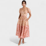 Vestido Valentina Floral Coral - Ines Braga